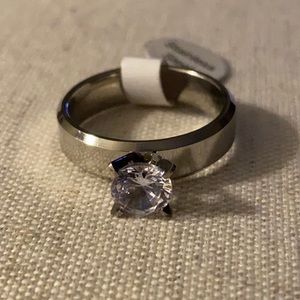 CZ solitaire ring size 9.75